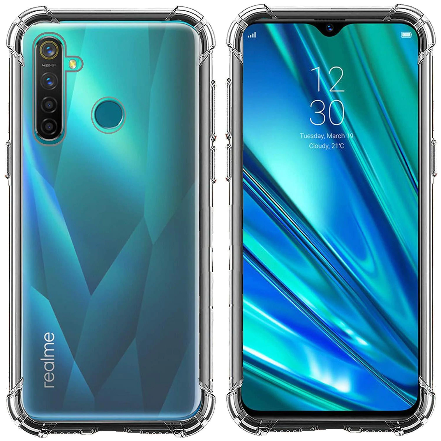 Чохол Epic з кутками для Realme 5/6i/C3 прозорий-0